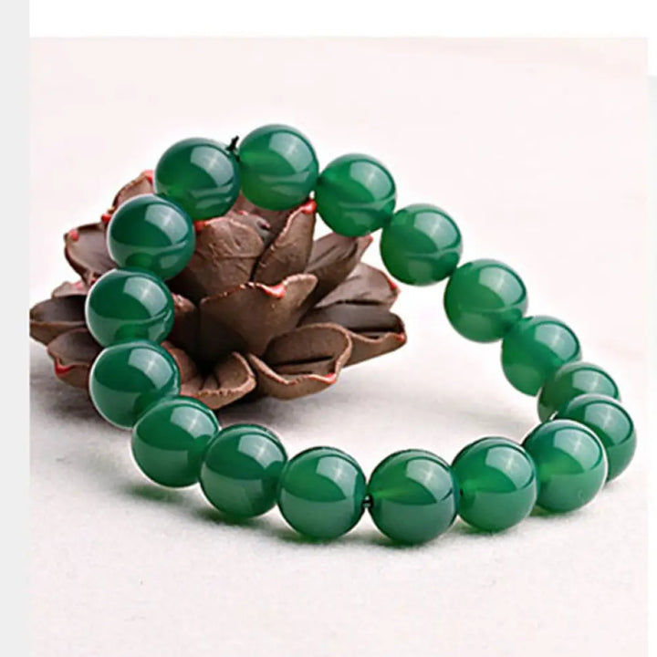 Buddha Stones Natural Green Agate Support Bracelet - 8mm - Bracelet