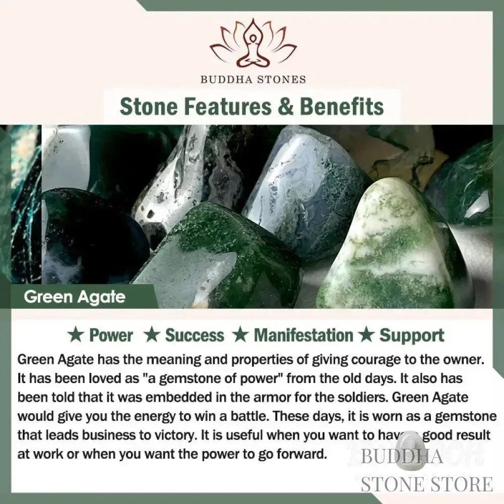 BWOOOH Natural Green Agate Wrist Mala with Power Tassels, featuring polished 10mm, 12mm, or 14mm beads. A versatile pocket mala and car decoration for spiritual balance and success. - View 12