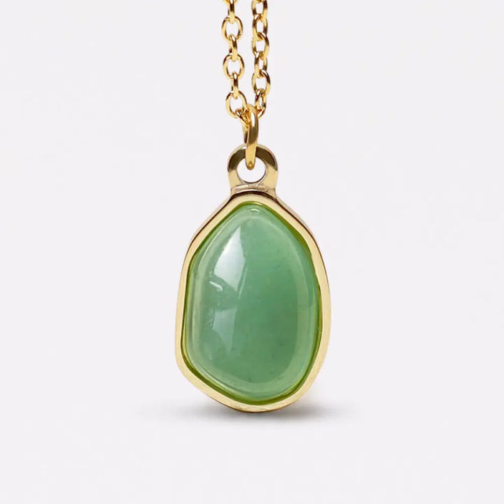 A BWOOOH Natural Green Aventurine, vibrant Amethyst, and gentle Rose Quartz Blessing Necklace Pendant, handcrafted with a delicate chain, promoting luck, serenity, and love for meditation and daily wear. - View 2
