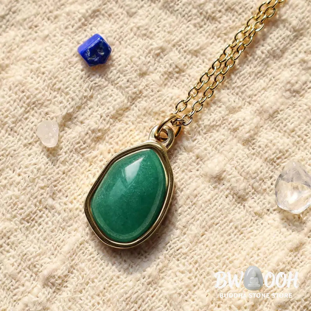 A BWOOOH Natural Green Aventurine, vibrant Amethyst, and gentle Rose Quartz Blessing Necklace Pendant, handcrafted with a delicate chain, promoting luck, serenity, and love for meditation and daily wear. - View 17