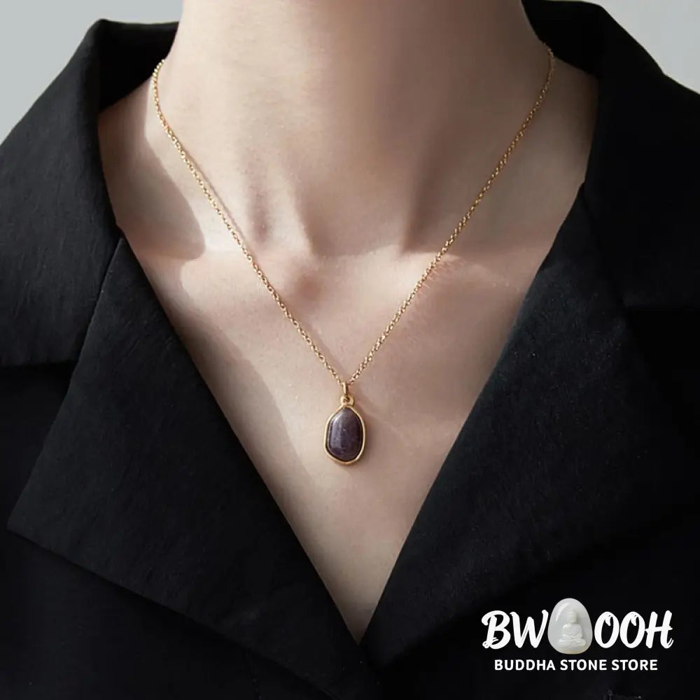 A BWOOOH Natural Green Aventurine, vibrant Amethyst, and gentle Rose Quartz Blessing Necklace Pendant, handcrafted with a delicate chain, promoting luck, serenity, and love for meditation and daily wear. - View 10