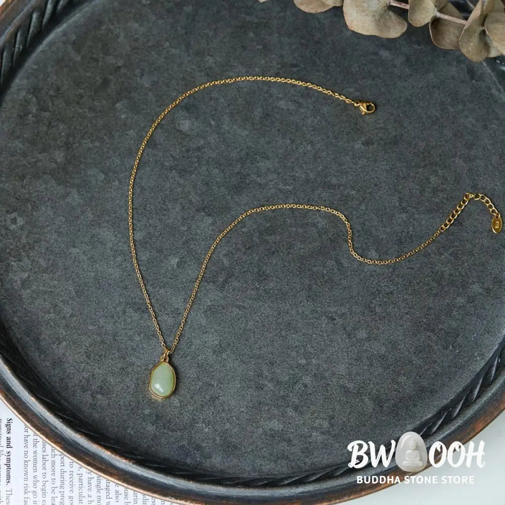 A BWOOOH Natural Green Aventurine, vibrant Amethyst, and gentle Rose Quartz Blessing Necklace Pendant, handcrafted with a delicate chain, promoting luck, serenity, and love for meditation and daily wear. - View 5