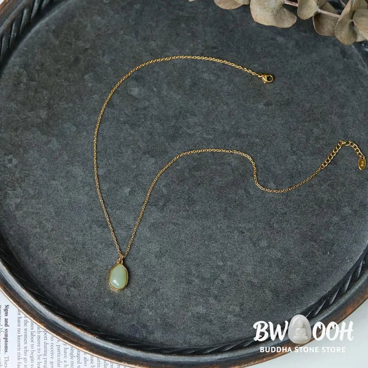A BWOOOH Natural Green Aventurine, vibrant Amethyst, and gentle Rose Quartz Blessing Necklace Pendant, handcrafted with a delicate chain, promoting luck, serenity, and love for meditation and daily wear. - View 5