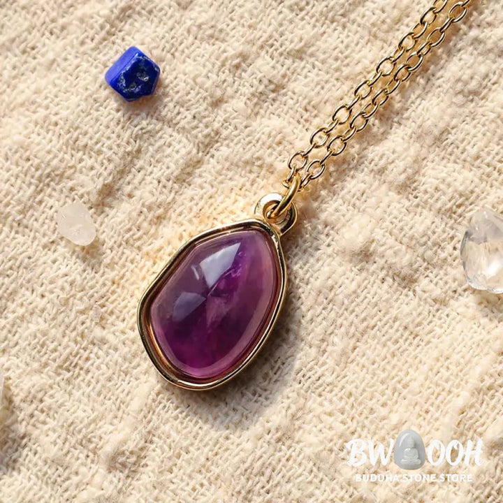 A BWOOOH Natural Green Aventurine, vibrant Amethyst, and gentle Rose Quartz Blessing Necklace Pendant, handcrafted with a delicate chain, promoting luck, serenity, and love for meditation and daily wear. - View 9