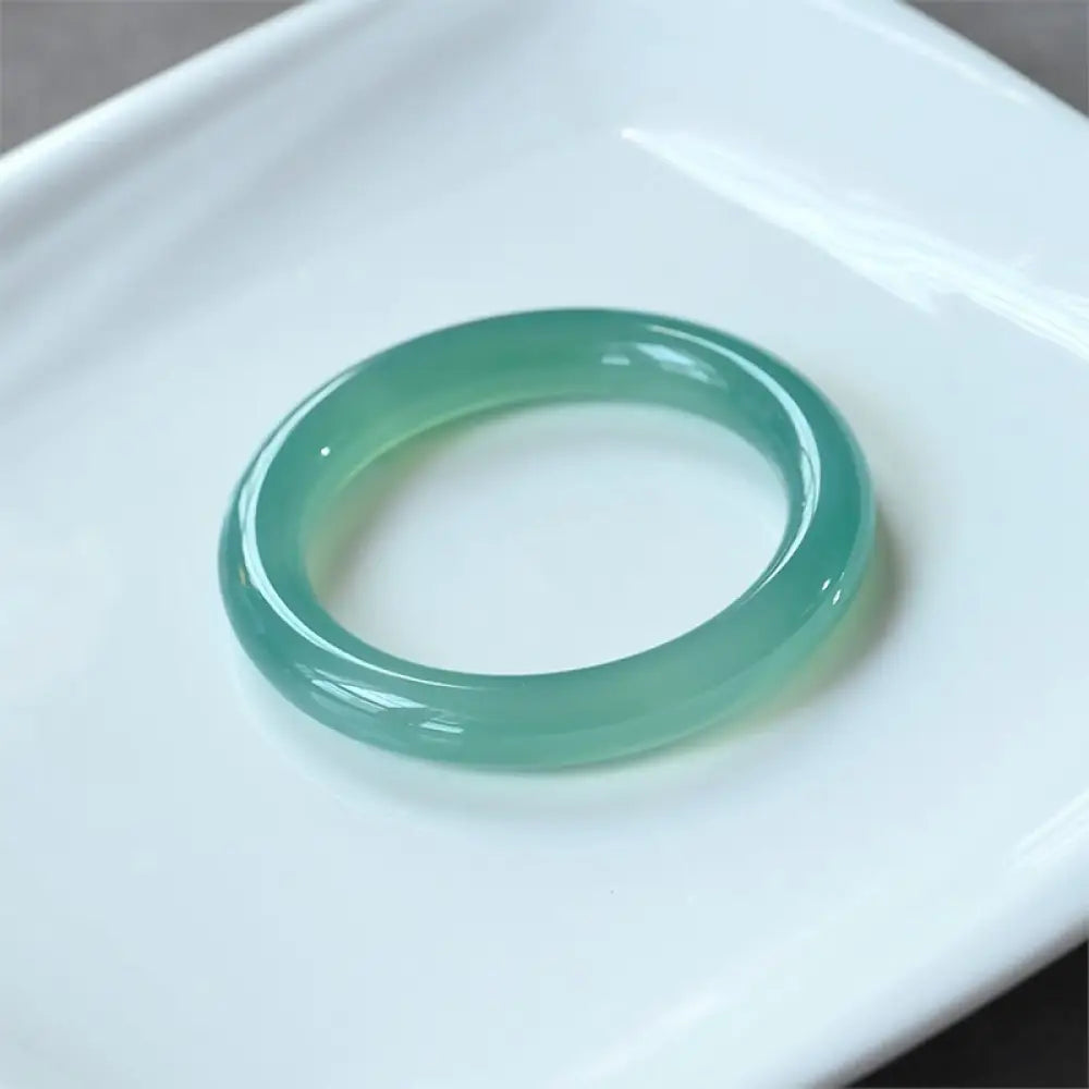 Buddha Stones Natural Green Chalcedony Strength Bangle Bracelet - BWOOOH - 56mm - Bracelet Bangle
