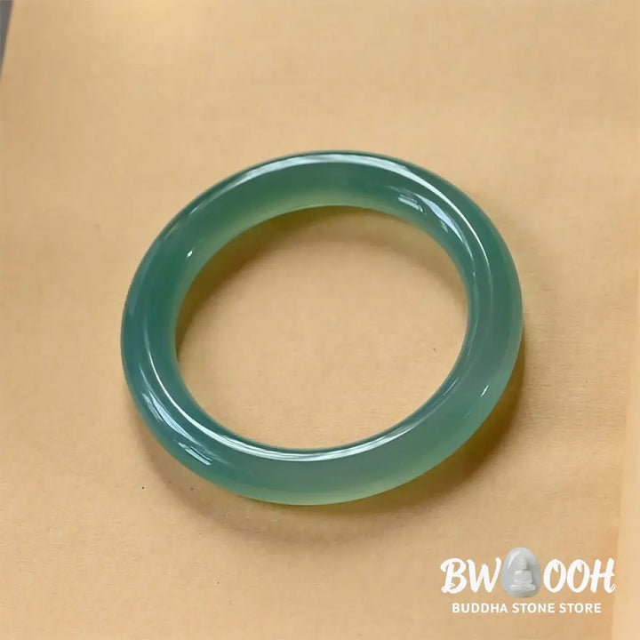 Buddha Stones Natural Green Chalcedony Strength Bangle Bracelet - BWOOOH - Bracelet Bangle