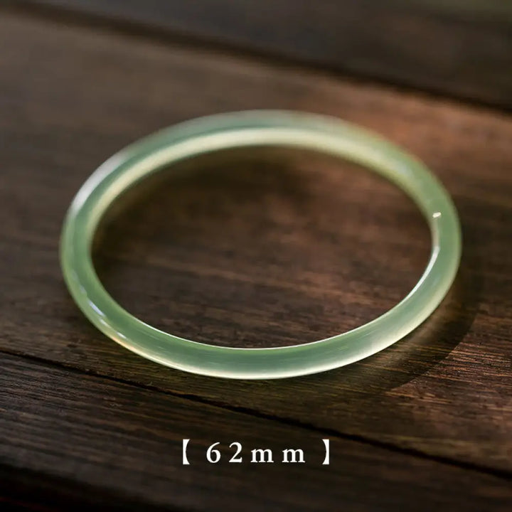 Buddha Stones Natural Green Chalcedony Strength Courage Cuff Bangle Bracelet - BWOOOH - 62mm - Bracelet Bangle