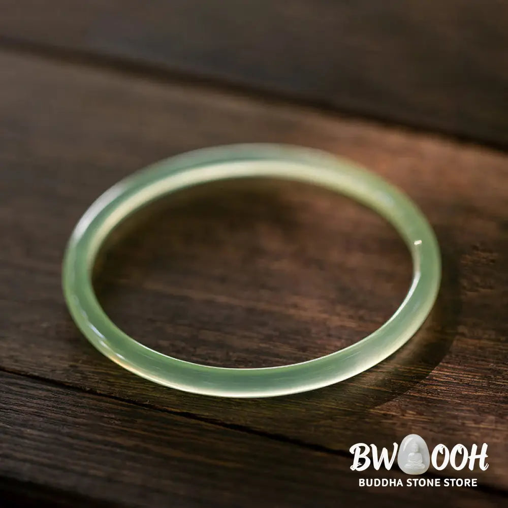 Buddha Stones Natural Green Chalcedony Strength Courage Cuff Bangle Bracelet - BWOOOH - Bracelet Bangle