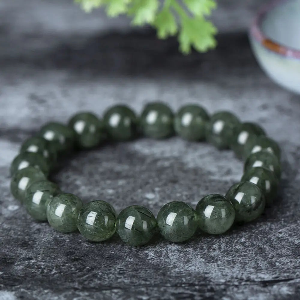 Buddha Stones Natural Green Crystal Blessing Wealth Bracelet - BWOOOH - Dark Green / 8mm - Bracelet