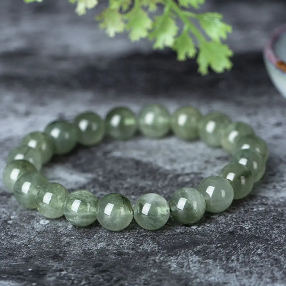 BWOOOH Natural Green Crystal Blessing Wealth Bracelet - BWOOOH - Light Green / 8mm - Bracelet