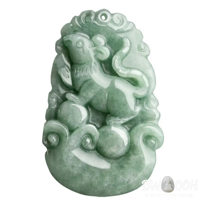 Buddha Stones Natural Green Jade 12 Chinese Zodiac Luck Prosperity Necklace Pendant - BWOOOH - Necklaces &amp; Pendants
