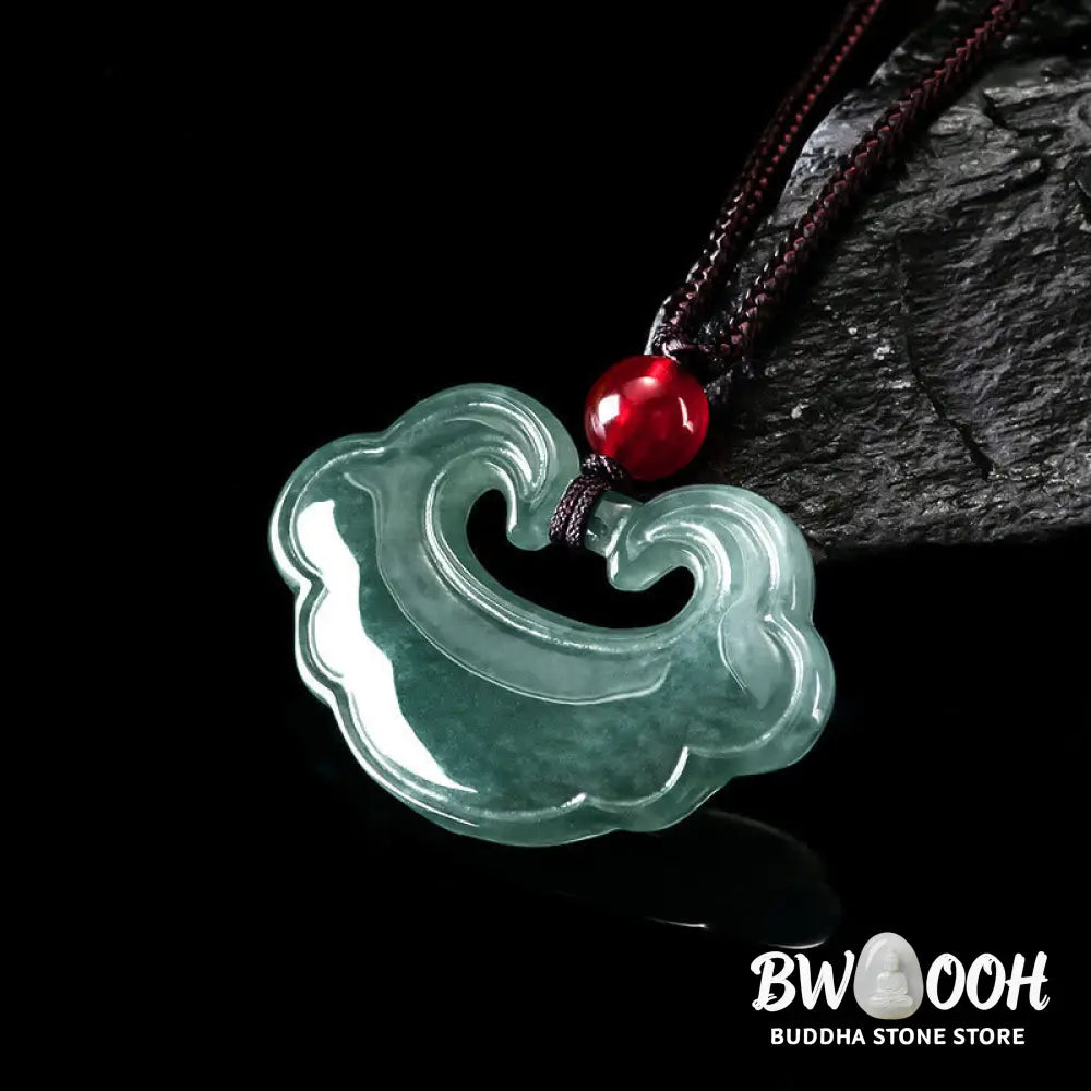 Buddha Stones Natural Green Jade Chinese Lock Charm Luck Necklace Pendant - BWOOOH - Jade(Prosperity♥Abundance)