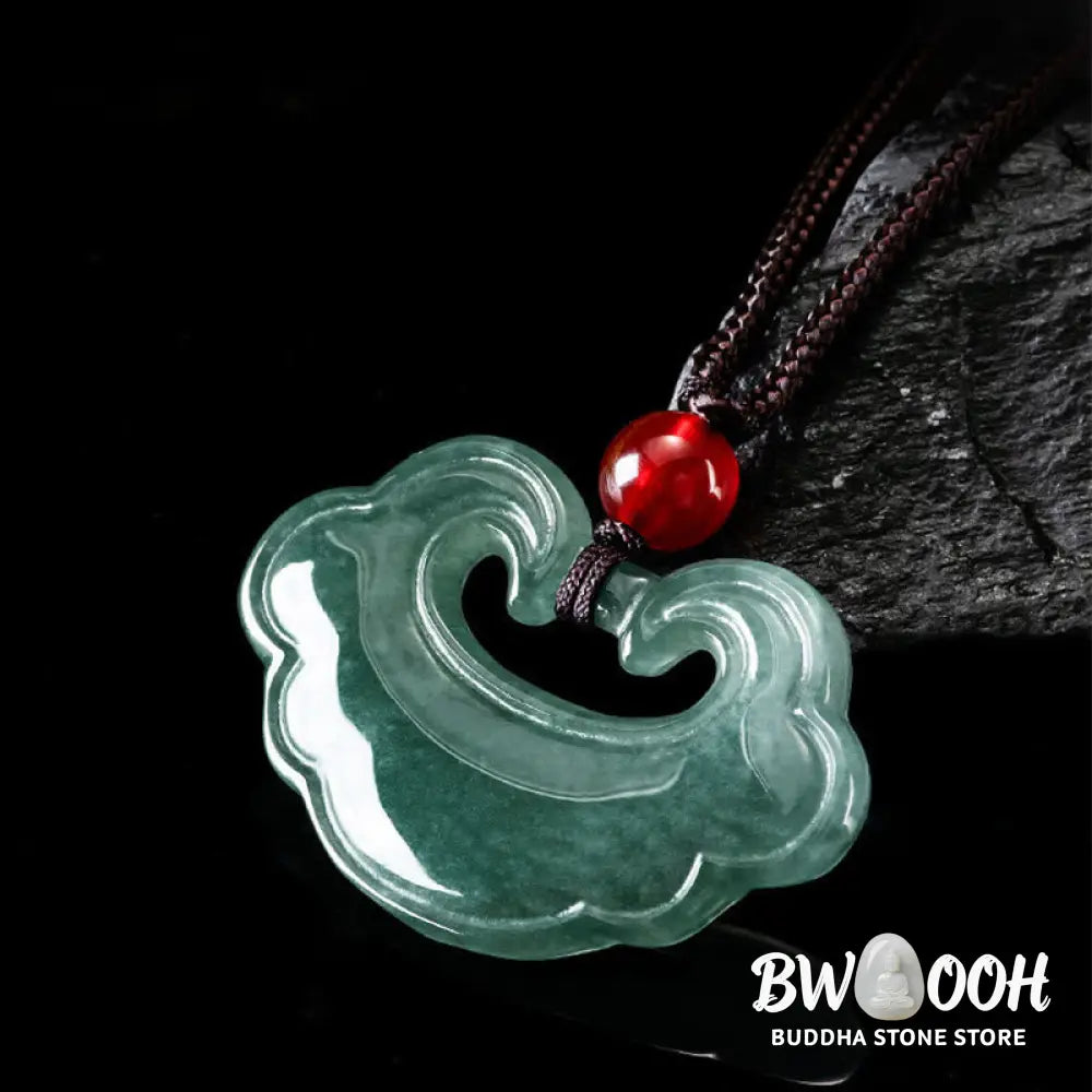 Buddha Stones Natural Green Jade Chinese Lock Charm Luck Necklace Pendant - BWOOOH - Jade(Prosperity♥Abundance)