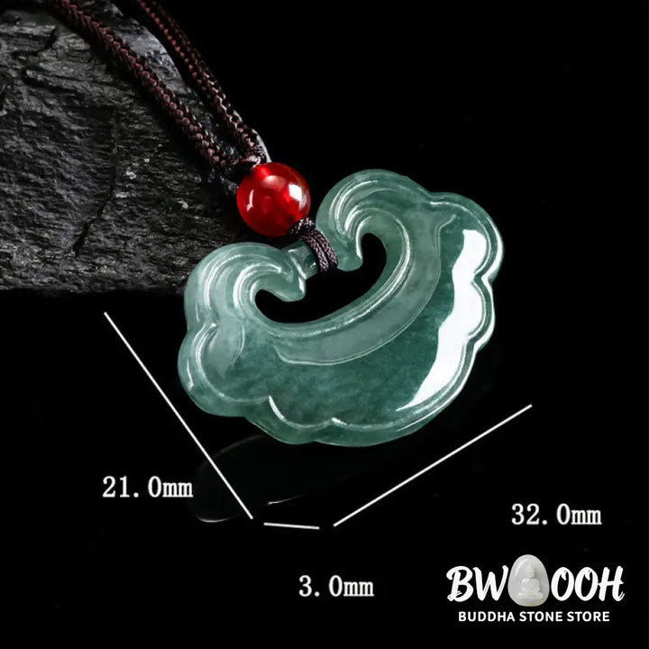 Buddha Stones Natural Green Jade Chinese Lock Charm Luck Necklace Pendant - BWOOOH - Jade(Prosperity♥Abundance)