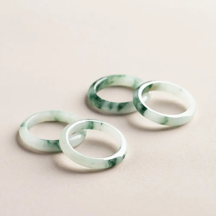 BWOOOH Natural Green Jade Luck Abundance Ring — Jade jade bracelet for spiritual healing and mindful living