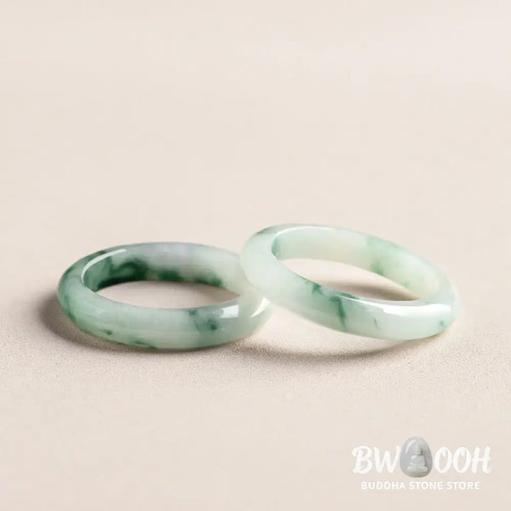 Buddha Stones Natural Green Jade Luck Abundance Ring - BWOOOH - Ring