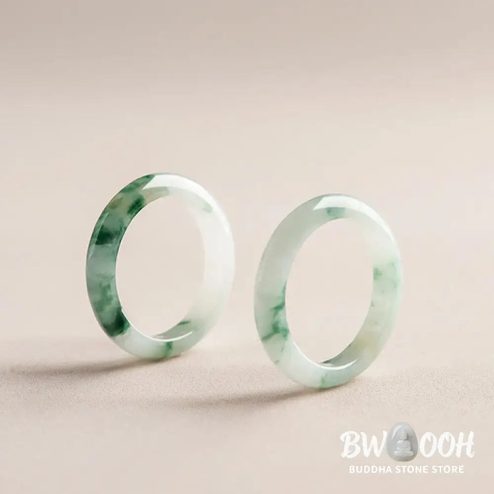 Buddha Stones Natural Green Jade Luck Abundance Ring - BWOOOH - Ring