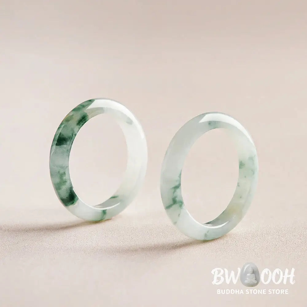 Buddha Stones Natural Green Jade Luck Abundance Ring - BWOOOH - Ring