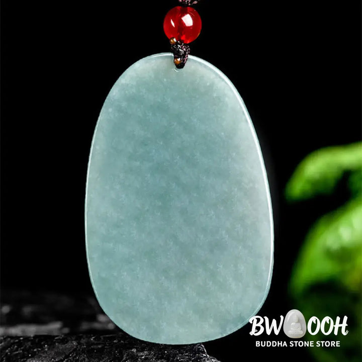 Buddha Stones Natural Green Jade Nine Tailed Fox Flowers Luck Necklace Pendant - BWOOOH - Jade(Prosperity♥Abundance)