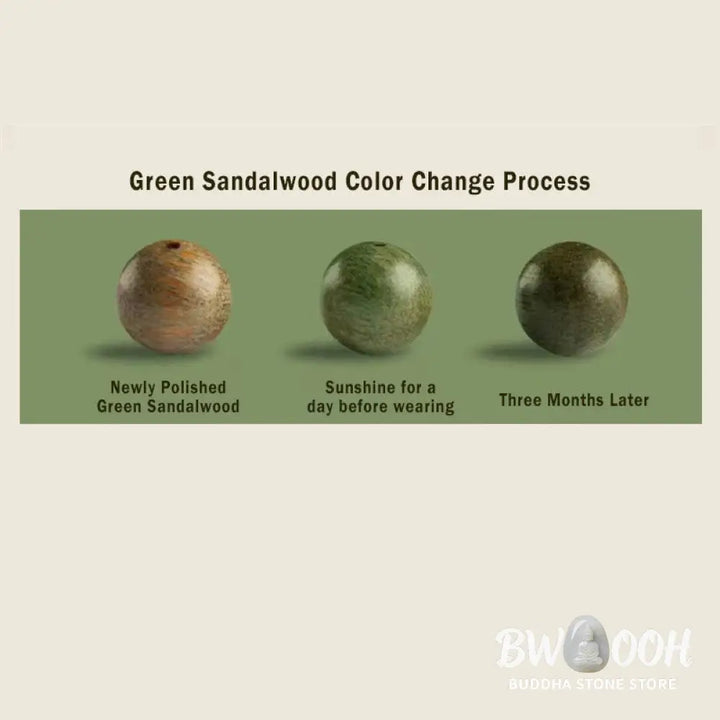 Buddha Stones Natural Green Sandalwood Bodhi Seed Soothing Bracelet - BWOOOH - Green Sandalwood&amp;Bodhi Seed - Bracelet