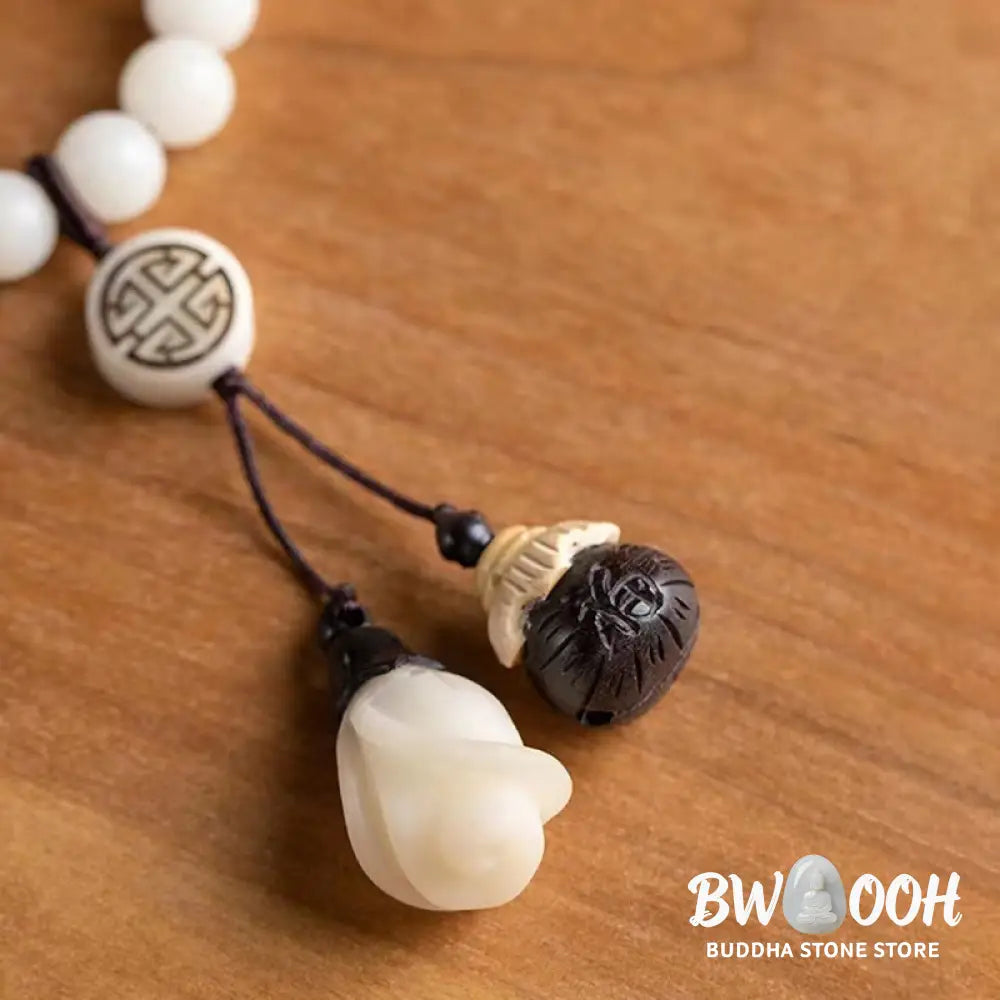 Buddha Stones Natural Green Sandalwood Bodhi Seed Soothing Bracelet - BWOOOH - Green Sandalwood&amp;Bodhi Seed - Bracelet