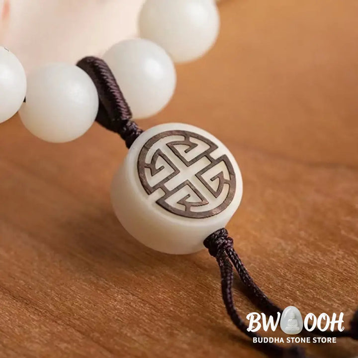 Buddha Stones Natural Green Sandalwood Bodhi Seed Soothing Bracelet - BWOOOH - Green Sandalwood&amp;Bodhi Seed - Bracelet