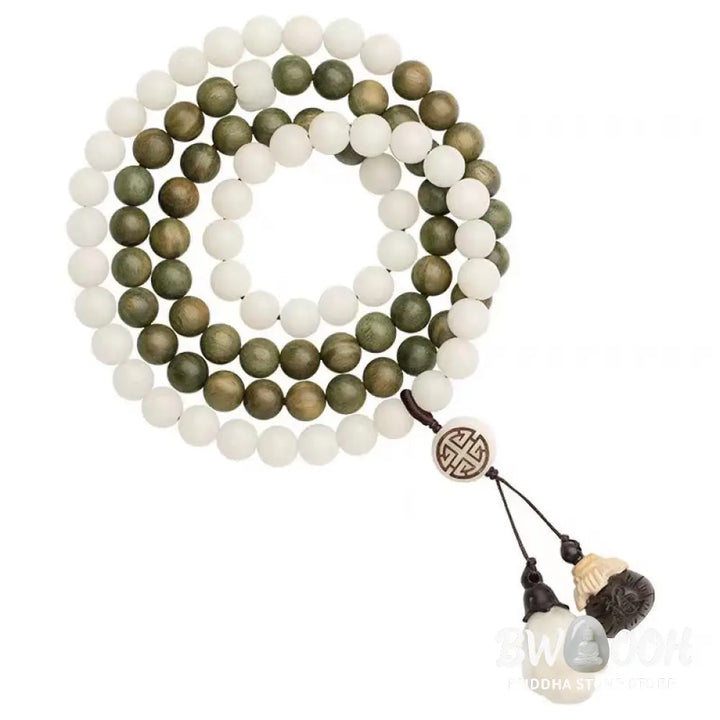 Buddha Stones Natural Green Sandalwood Bodhi Seed Soothing Bracelet - BWOOOH - Green Sandalwood&amp;Bodhi Seed - Bracelet