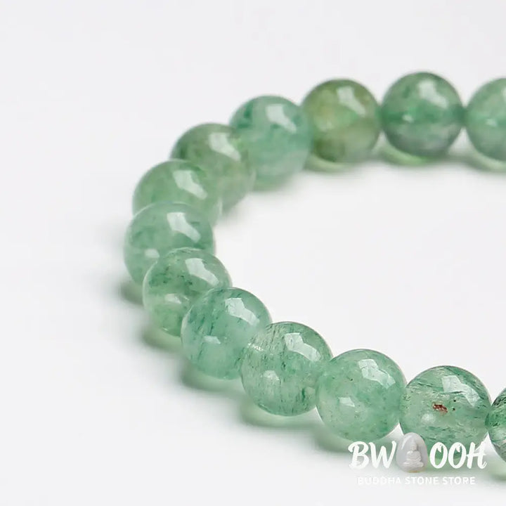 Buddha Stones Natural Green Strawberry Quartz Soothing Beaded Bracelet - BWOOOH - Green Strawberry