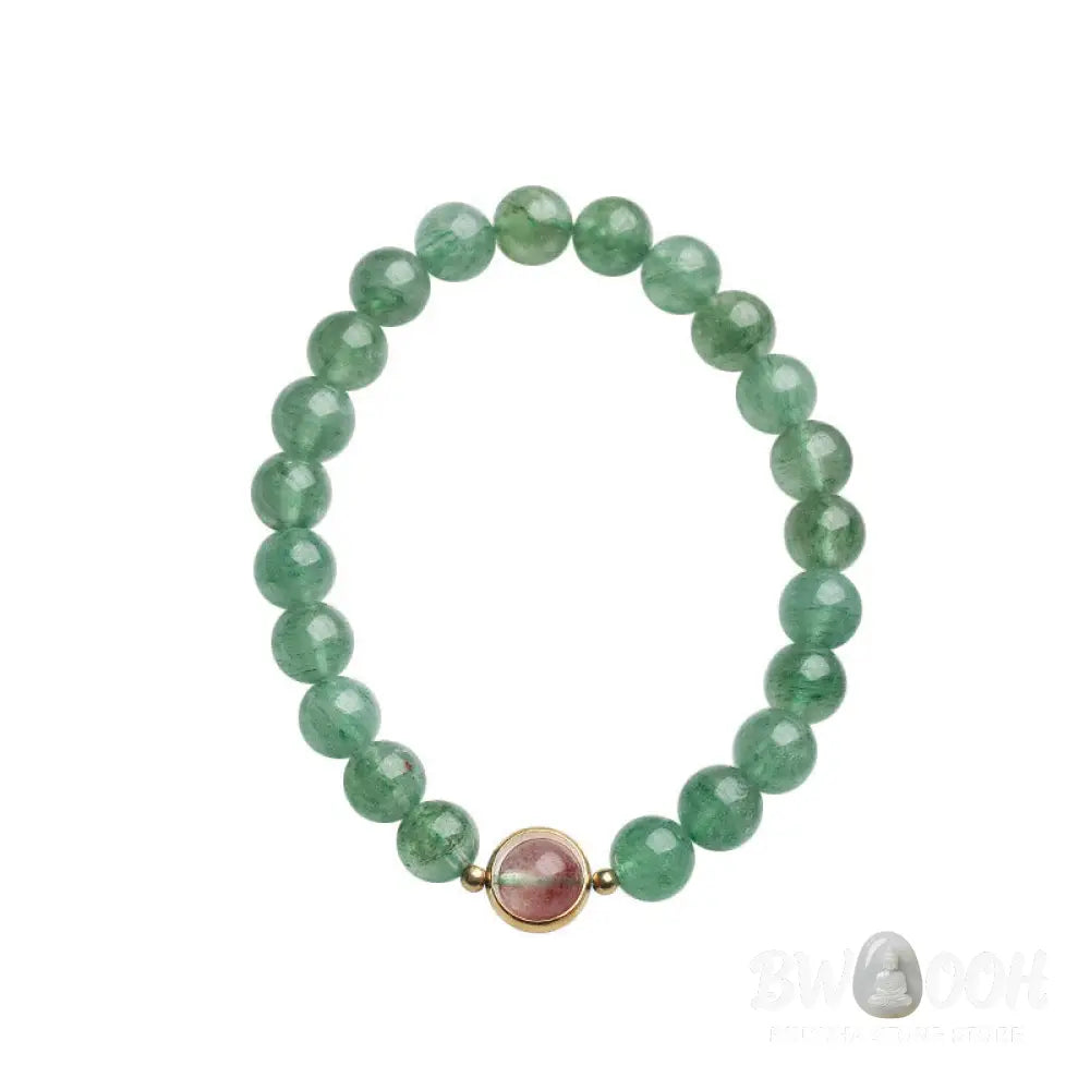 Buddha Stones Natural Green Strawberry Quartz Soothing Beaded Bracelet - BWOOOH - Green Strawberry