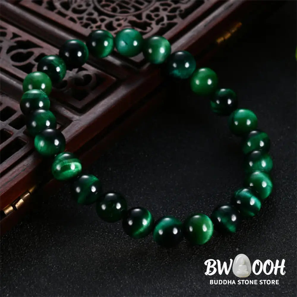 Buddha Stones Natural Green Tiger Eye Strength Bracelet - BWOOOH - Bracelet