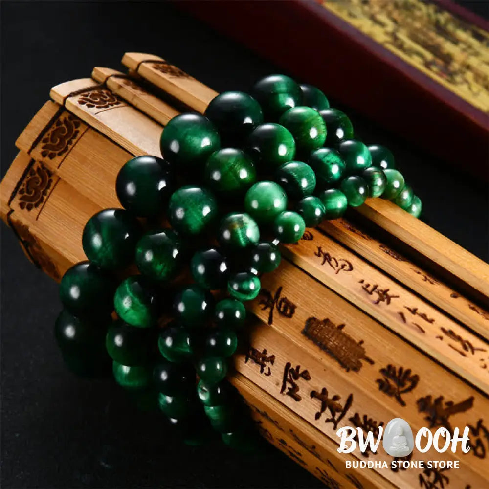 Buddha Stones Natural Green Tiger Eye Strength Bracelet - BWOOOH - Bracelet