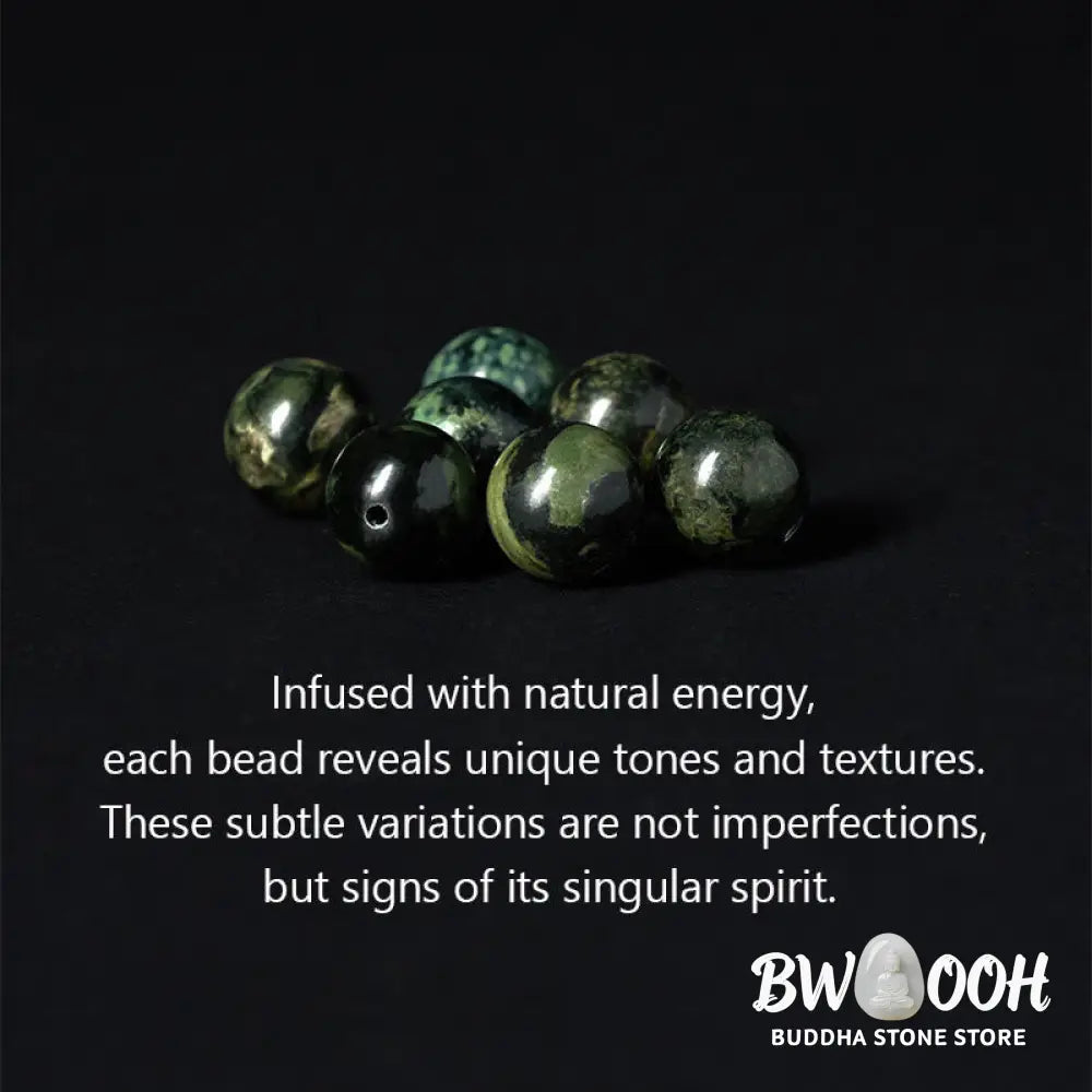 BWOOOH Natural Grey Jasper Kambamba Jasper Om Mani Padme 