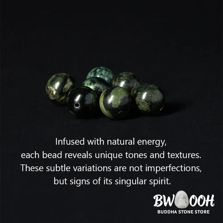 BWOOOH Natural Grey Jasper Kambamba Jasper Om Mani Padme 