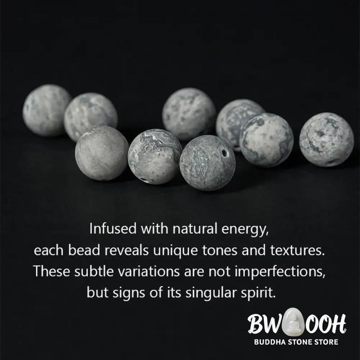 BWOOOH Natural Grey Jasper Kambamba Jasper Tiger Eye Om M