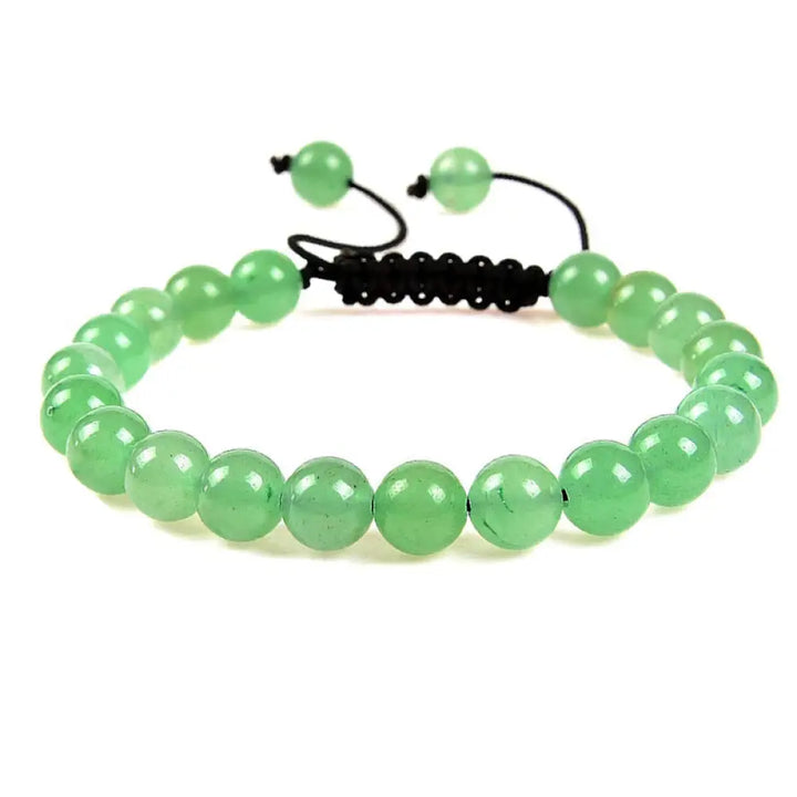 Buddha Stones Natural Healing Power Gemstone Crystal Beads Unisex Adjustable Macrame Bracelet - BWOOOH - Green