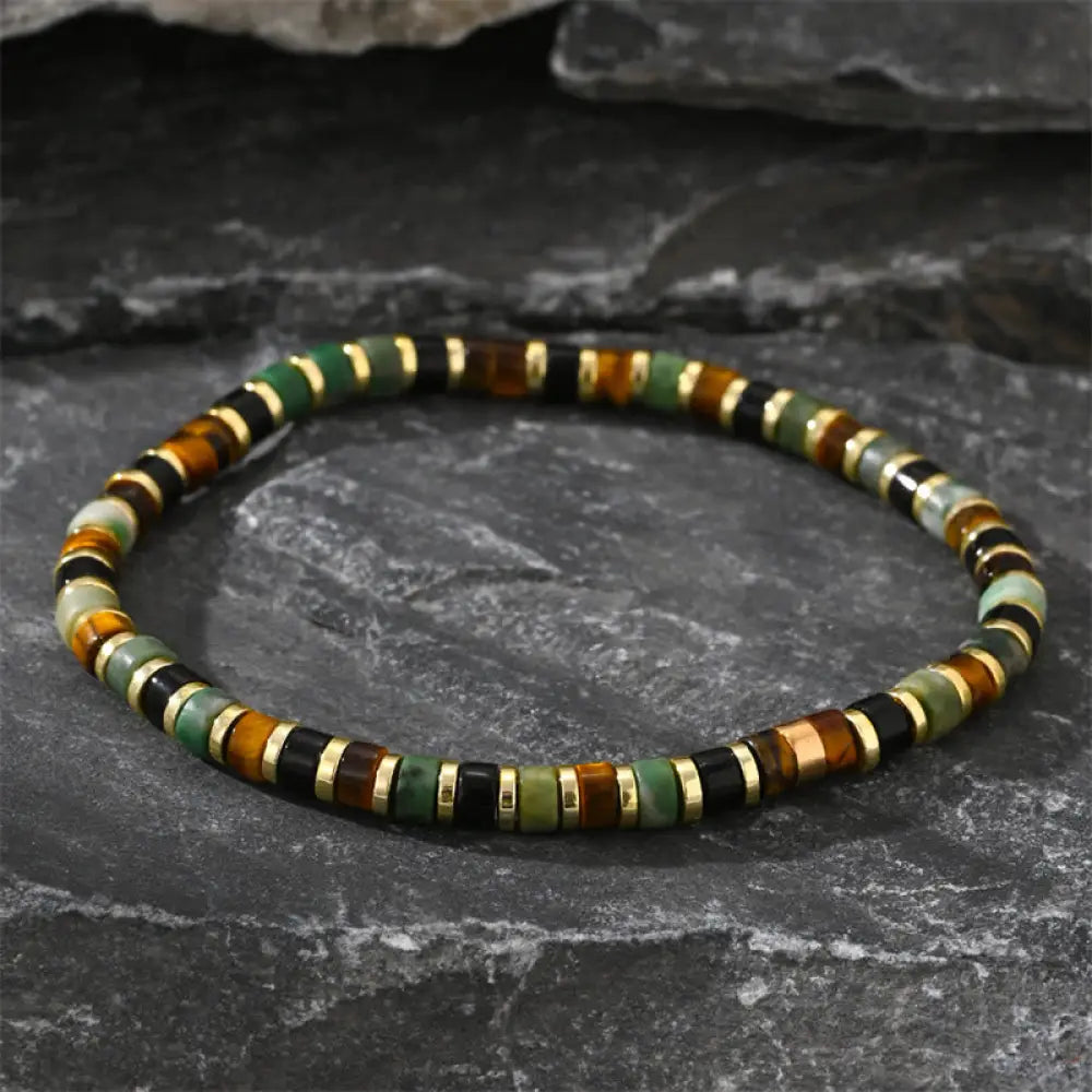 BWOOOH Natural Hematite Tiger Eye Stones Support Bracelet — Hematite crystal healing bracelet for spiritual healing and mi...