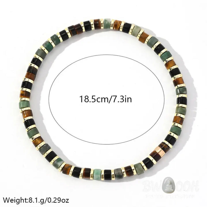 Buddha Stones Natural Hematite Tiger Eye Stones Support Bracelet - BWOOOH - Hematite Tiger Eye(Wrist Circumference: