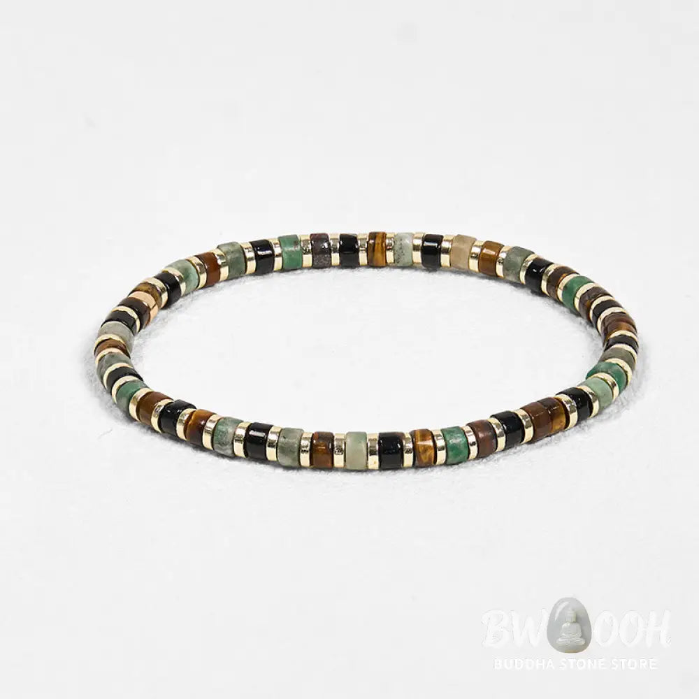 Buddha Stones Natural Hematite Tiger Eye Stones Support Bracelet - BWOOOH - Hematite Tiger Eye(Wrist Circumference: