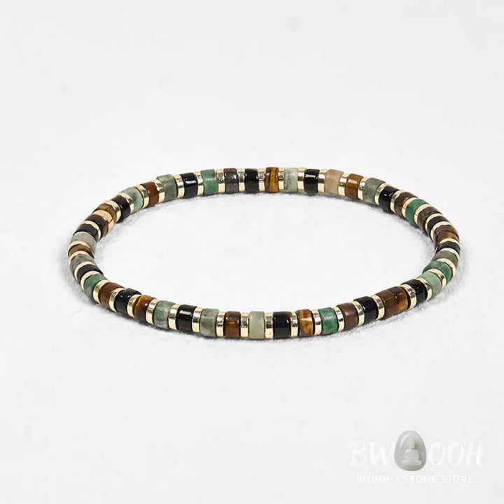Buddha Stones Natural Hematite Tiger Eye Stones Support Bracelet - BWOOOH - Hematite Tiger Eye(Wrist Circumference: