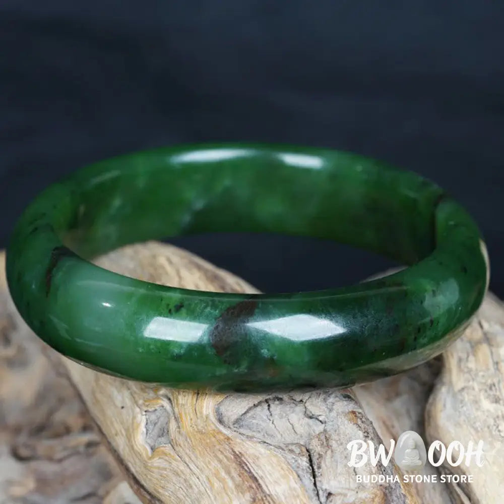 Buddha Stones Natural Hetian Cyan Jade Happiness Success Bracelet Bangle - BWOOOH - Bracelet Bangle