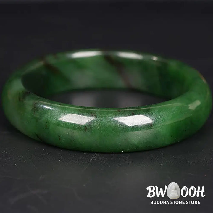 Buddha Stones Natural Hetian Cyan Jade Happiness Success Bracelet Bangle - BWOOOH - Bracelet Bangle