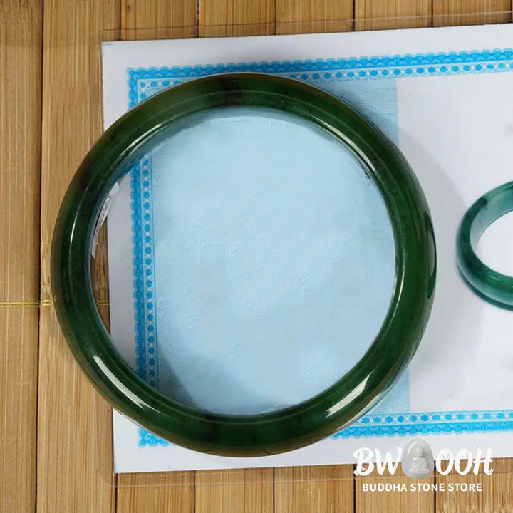 Buddha Stones Natural Hetian Cyan Jade Happiness Success Bracelet Bangle - BWOOOH - Bracelet Bangle
