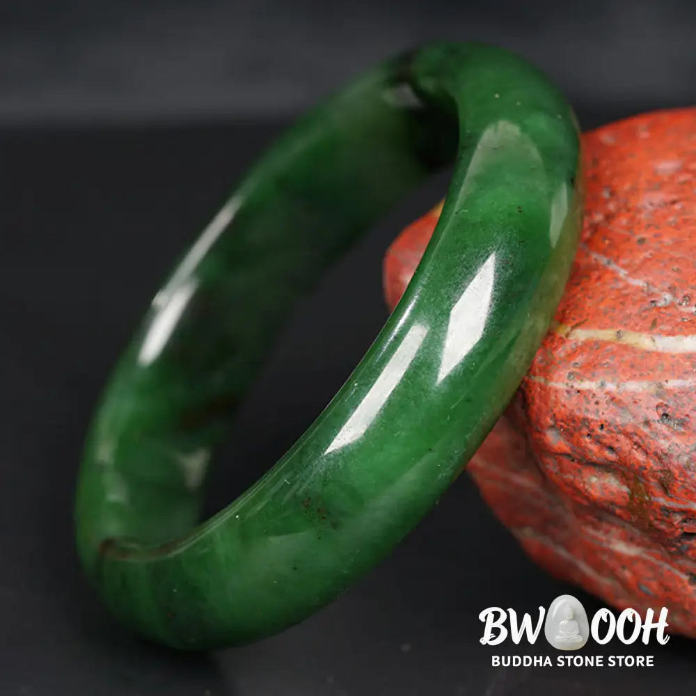 Buddha Stones Natural Hetian Cyan Jade Happiness Success Bracelet Bangle - BWOOOH - Bracelet Bangle