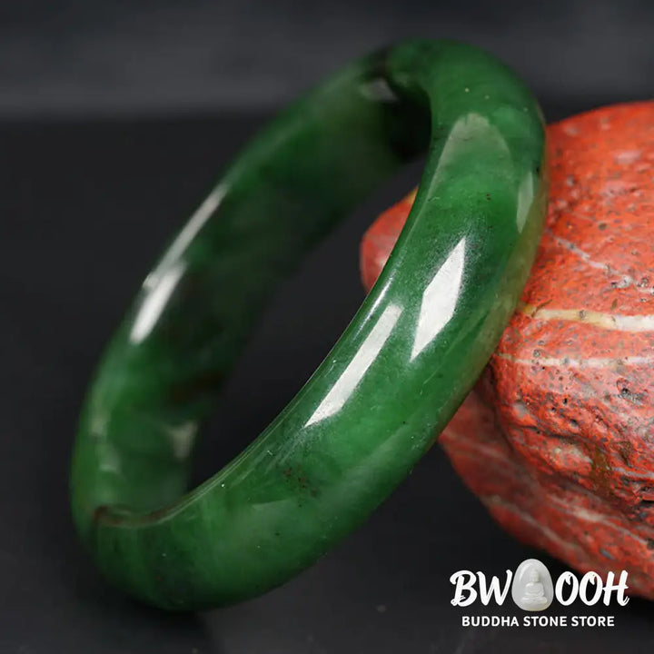 Buddha Stones Natural Hetian Cyan Jade Happiness Success Bracelet Bangle - BWOOOH - Bracelet Bangle