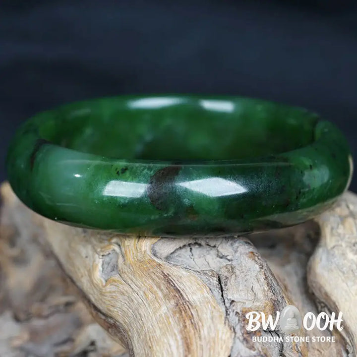 Buddha Stones Natural Hetian Cyan Jade Happiness Success Bracelet Bangle - BWOOOH - Bracelet Bangle