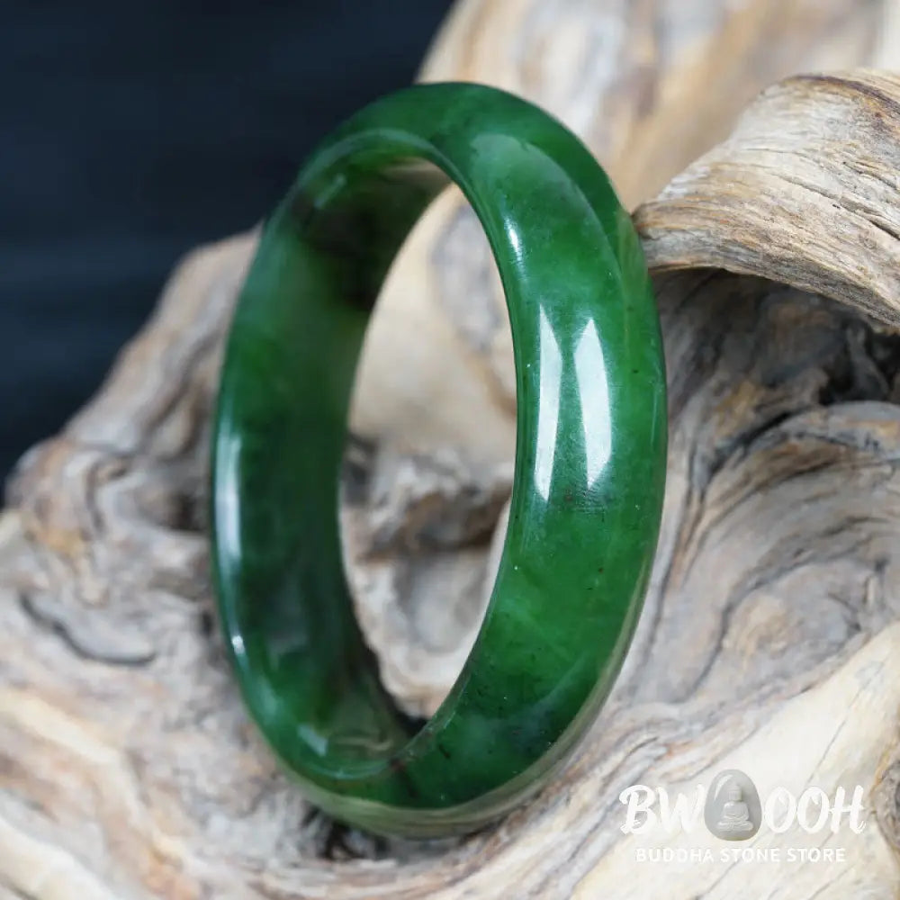 Buddha Stones Natural Hetian Cyan Jade Happiness Success Bracelet Bangle - BWOOOH - Bracelet Bangle