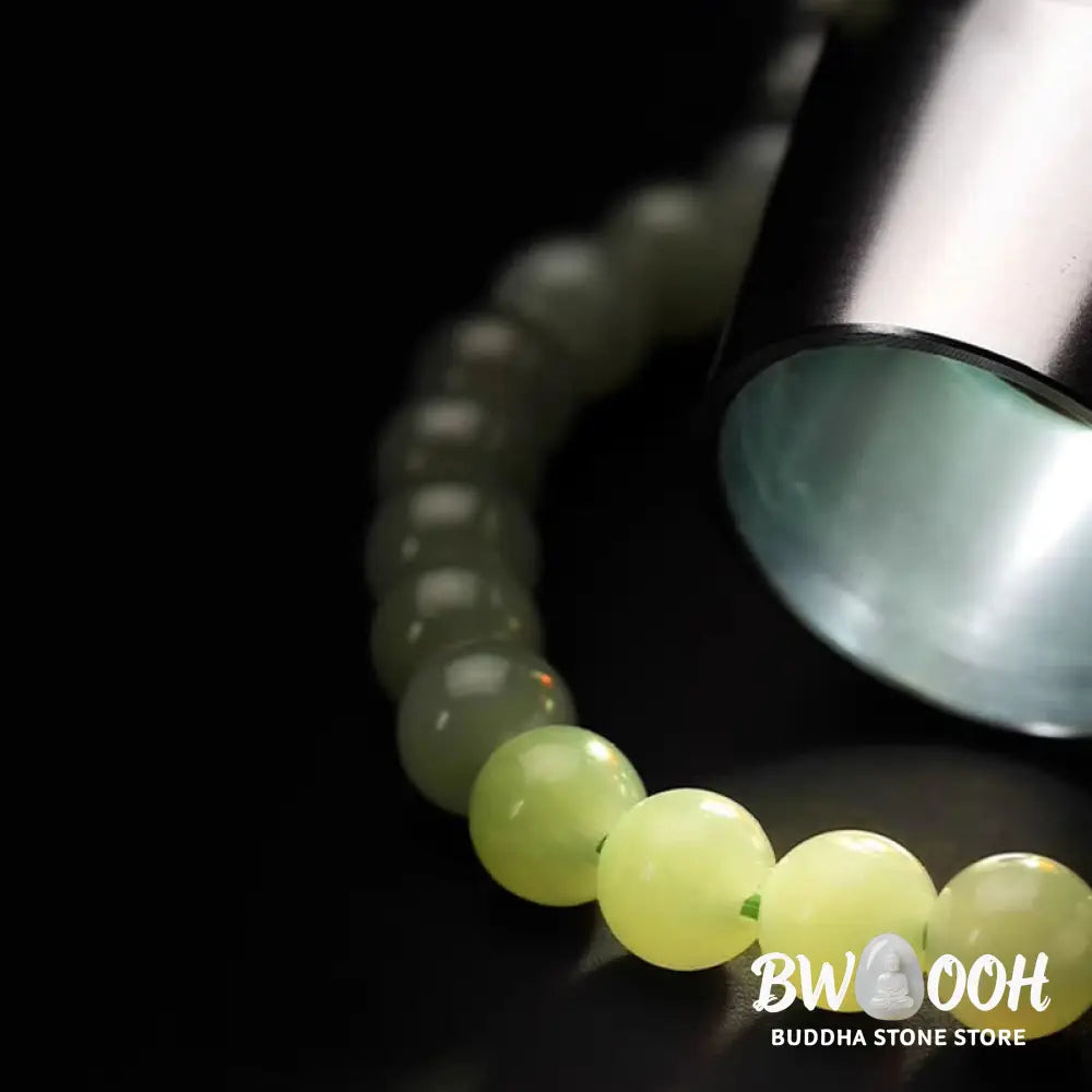 Buddha Stones Natural Hetian Jade Agate Rabbit Copper Coin Luck Bracelet - BWOOOH - 6mm Hetian Jade(Wrist Circumference