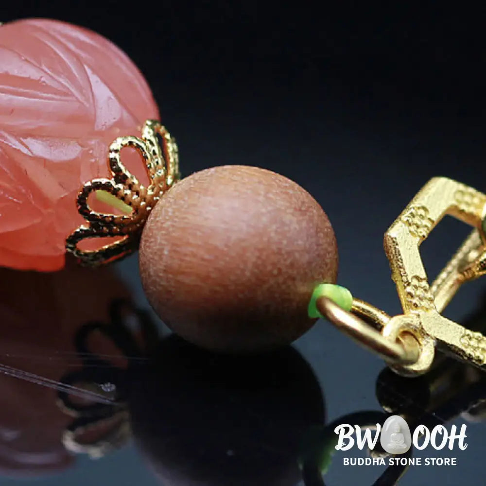 Buddha Stones Natural Hetian Jade Amber Lotus Red Agate Luck Abundance Bracelet - BWOOOH - Hetian Jade (Protection ♥
