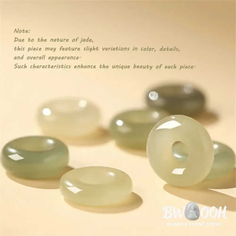 Buddha Stones Natural Hetian Jade Peace Buckle Red String Protection Luck Bracelet - BWOOOH - Bracelet