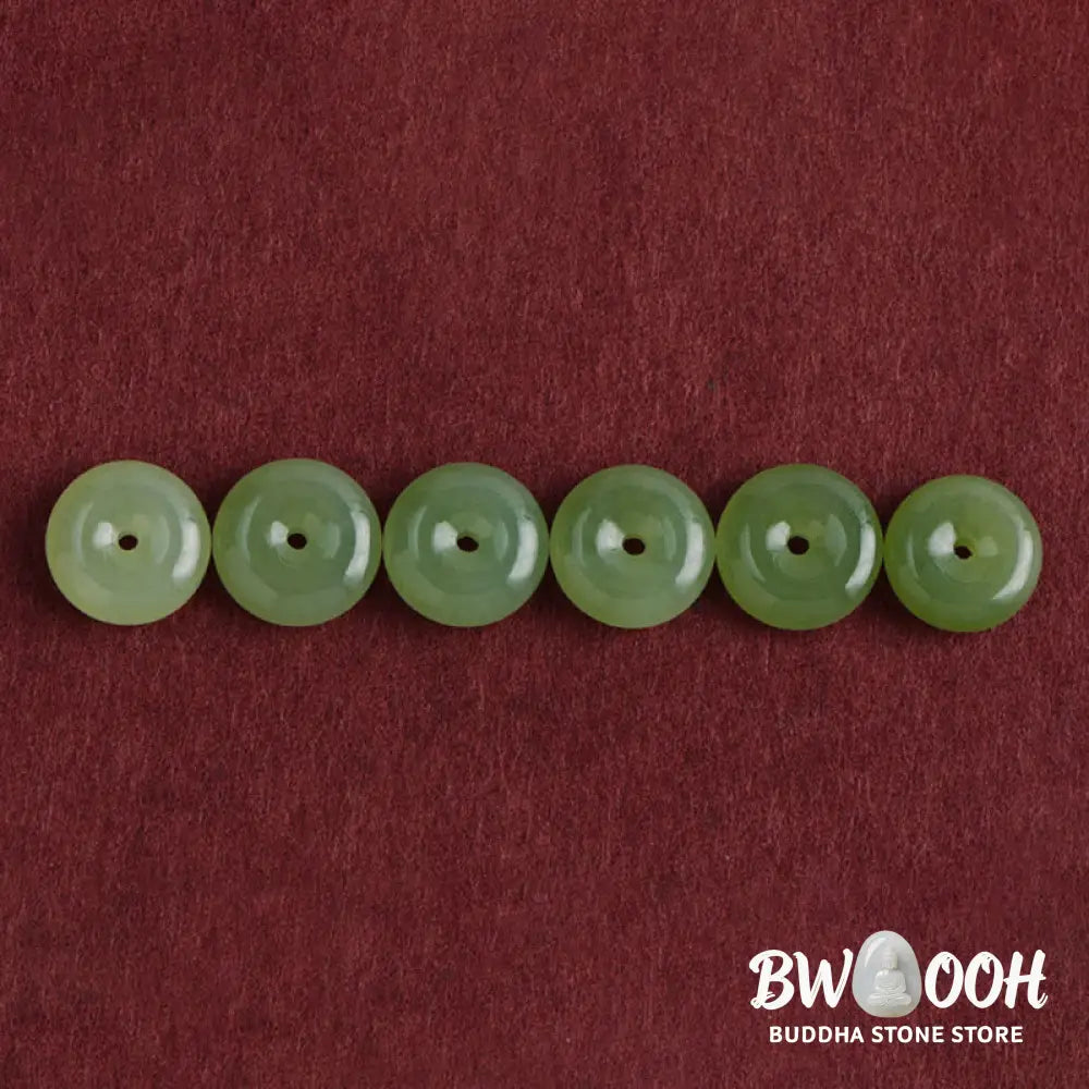Buddha Stones Natural Hetian Jade Peace Buckle String Abundance Bracelet Anklet - Bracelet